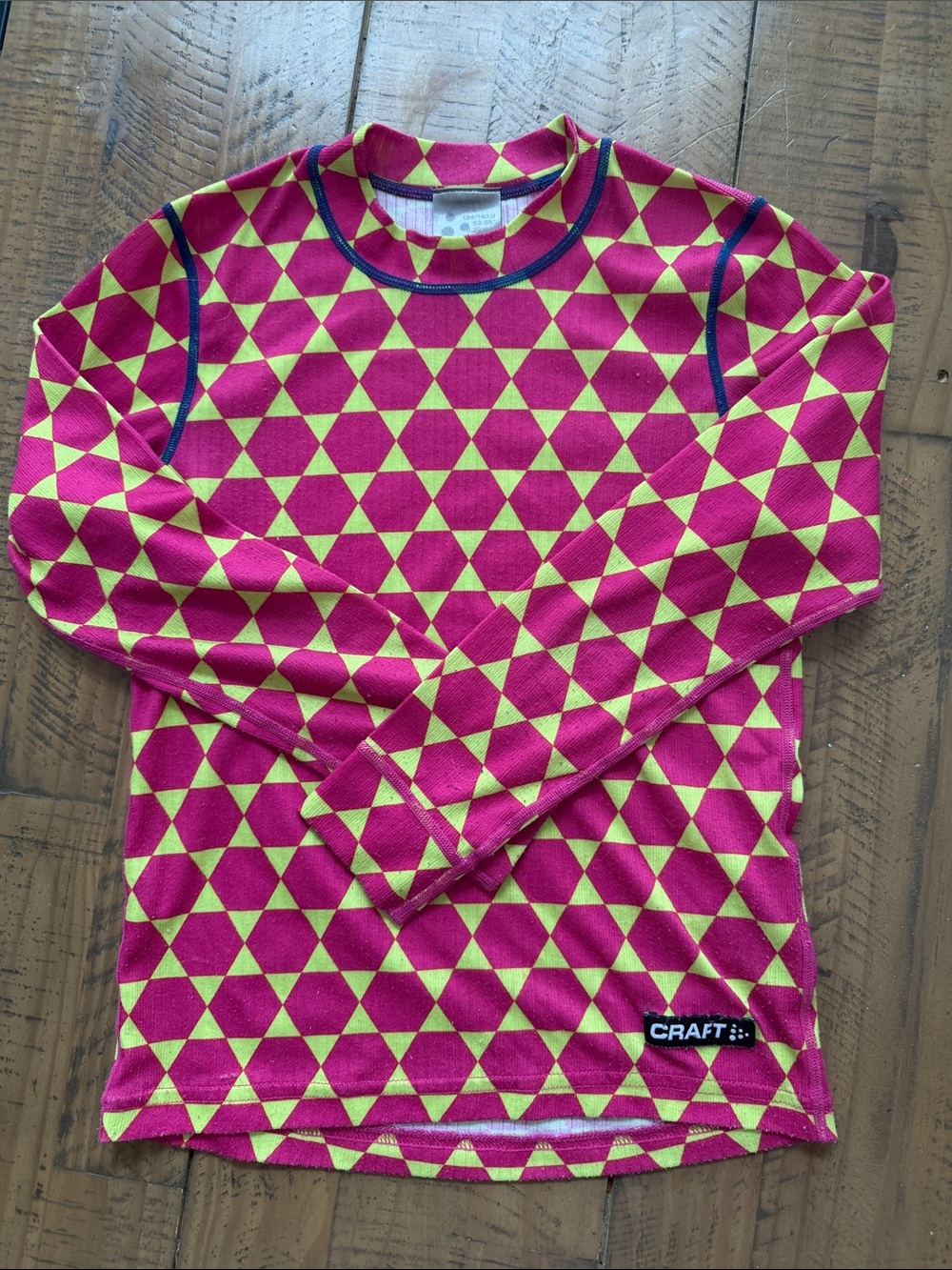 Craft Pink & Yellow Triangle Pattern Long Sleeve Top